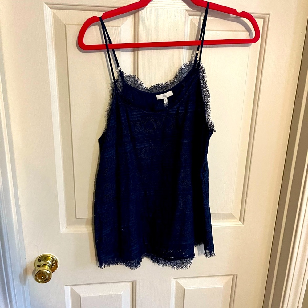 Joie size M lace tank navy